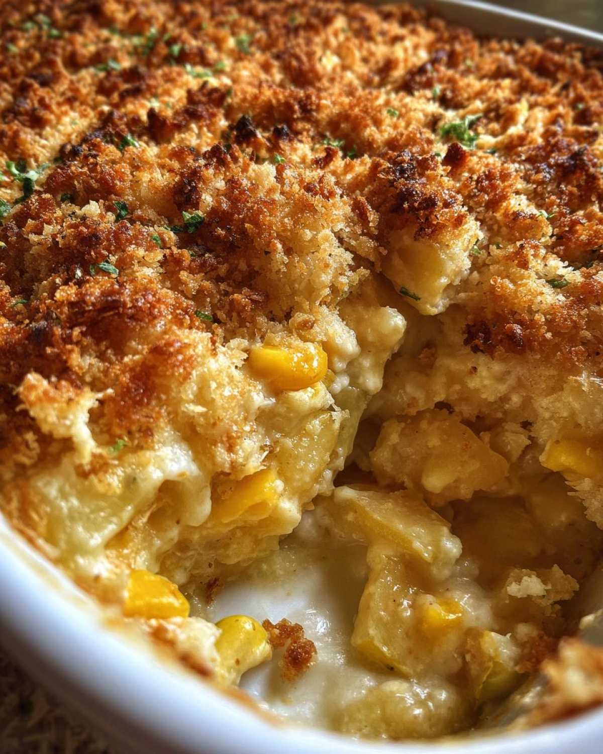 Corn and squash casserole - detail 1