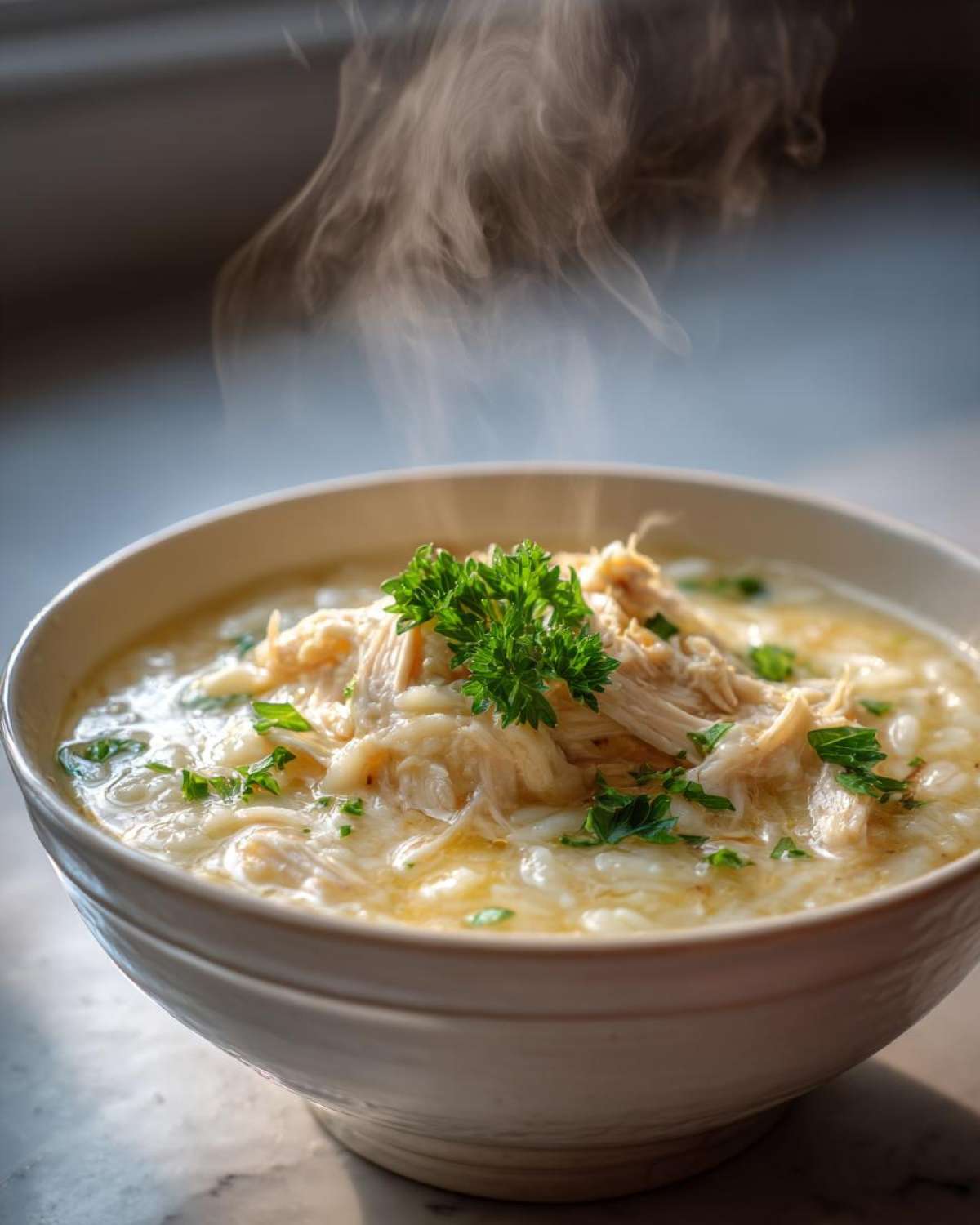 Greek Avgolemono Soup with Lemon - detail 3