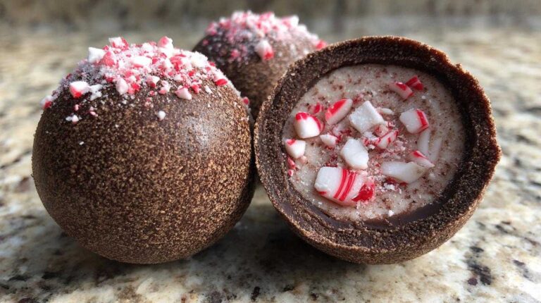 Holiday Peppermint Cocoa Bombs