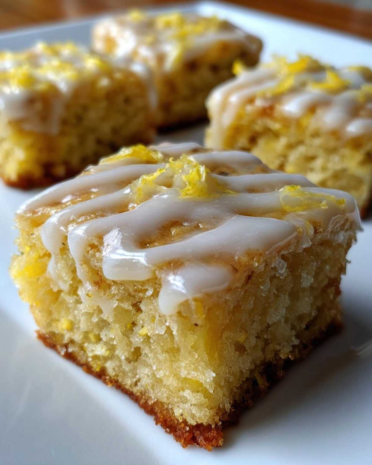 Lemon Zucchini Bars with Glaze - detail 1