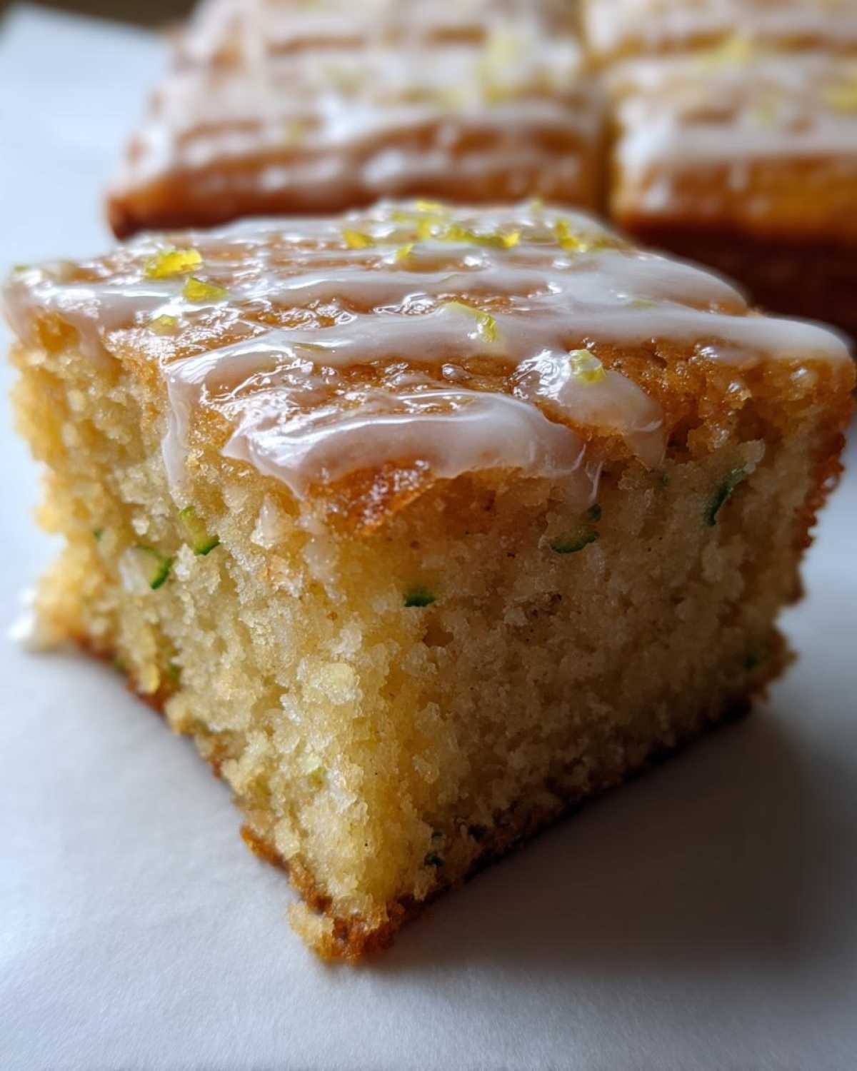 Lemon Zucchini Bars with Glaze - detail 3