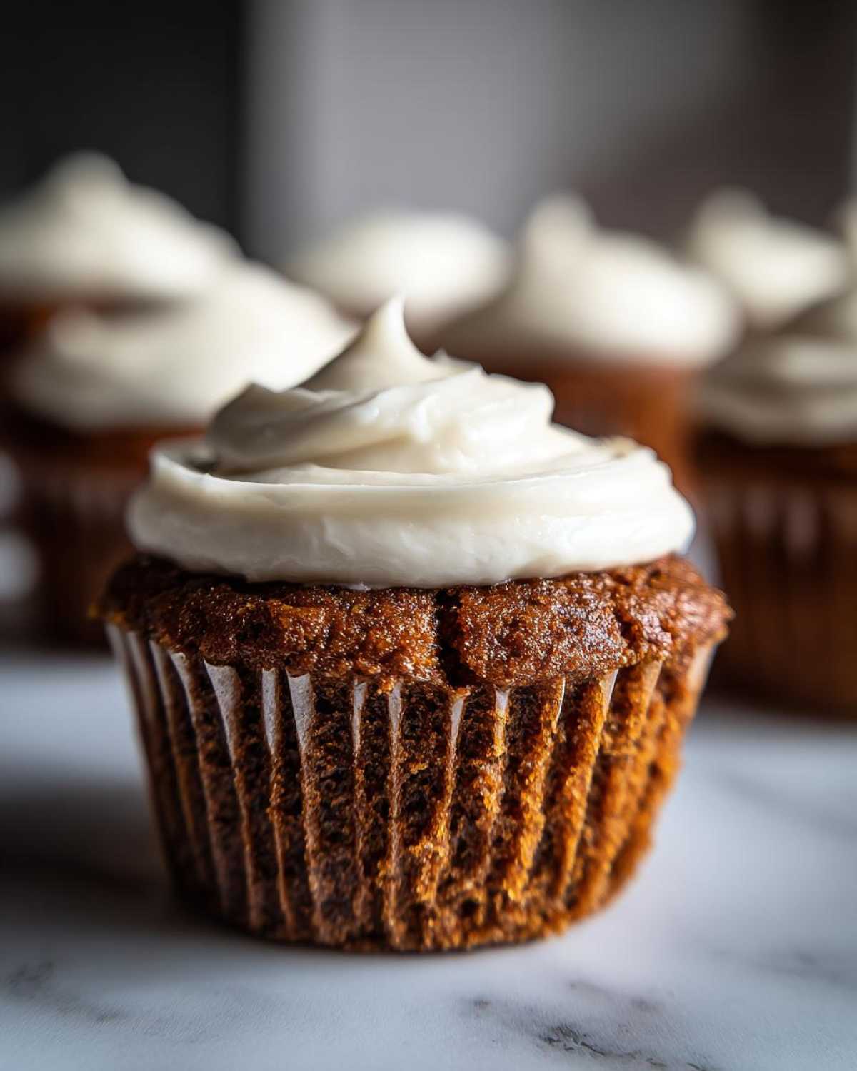 Molasses Gingerbread Cupcakes with White Frosting - detail 1