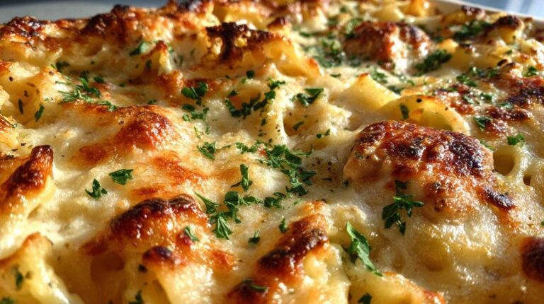 One-Pan Chicken Alfredo Pasta Bake