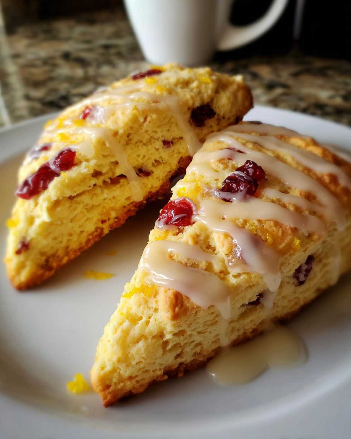 Orange Cranberry Scones with Lemon Glaze - detail 2