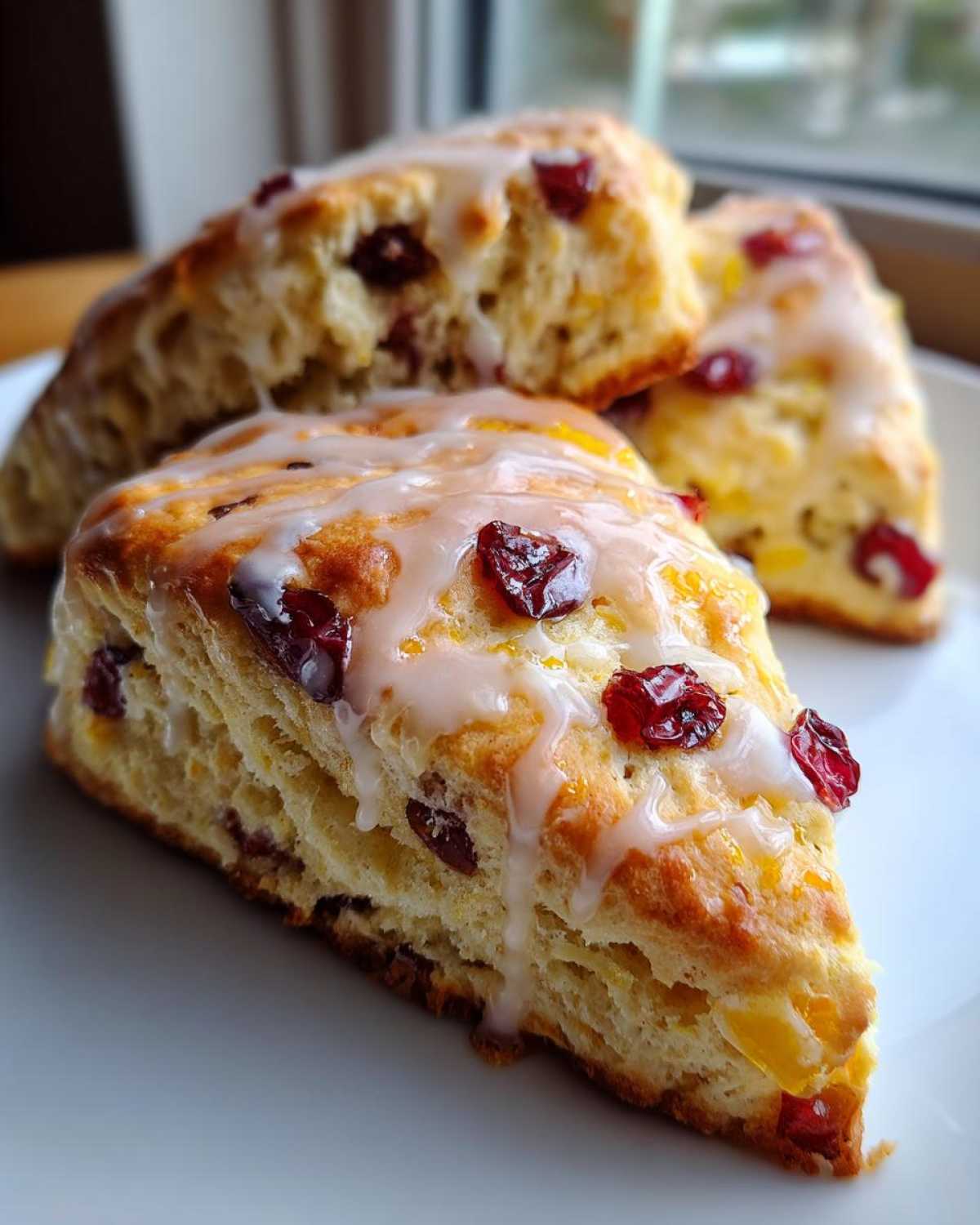 Orange Cranberry Scones with Lemon Glaze - detail 4