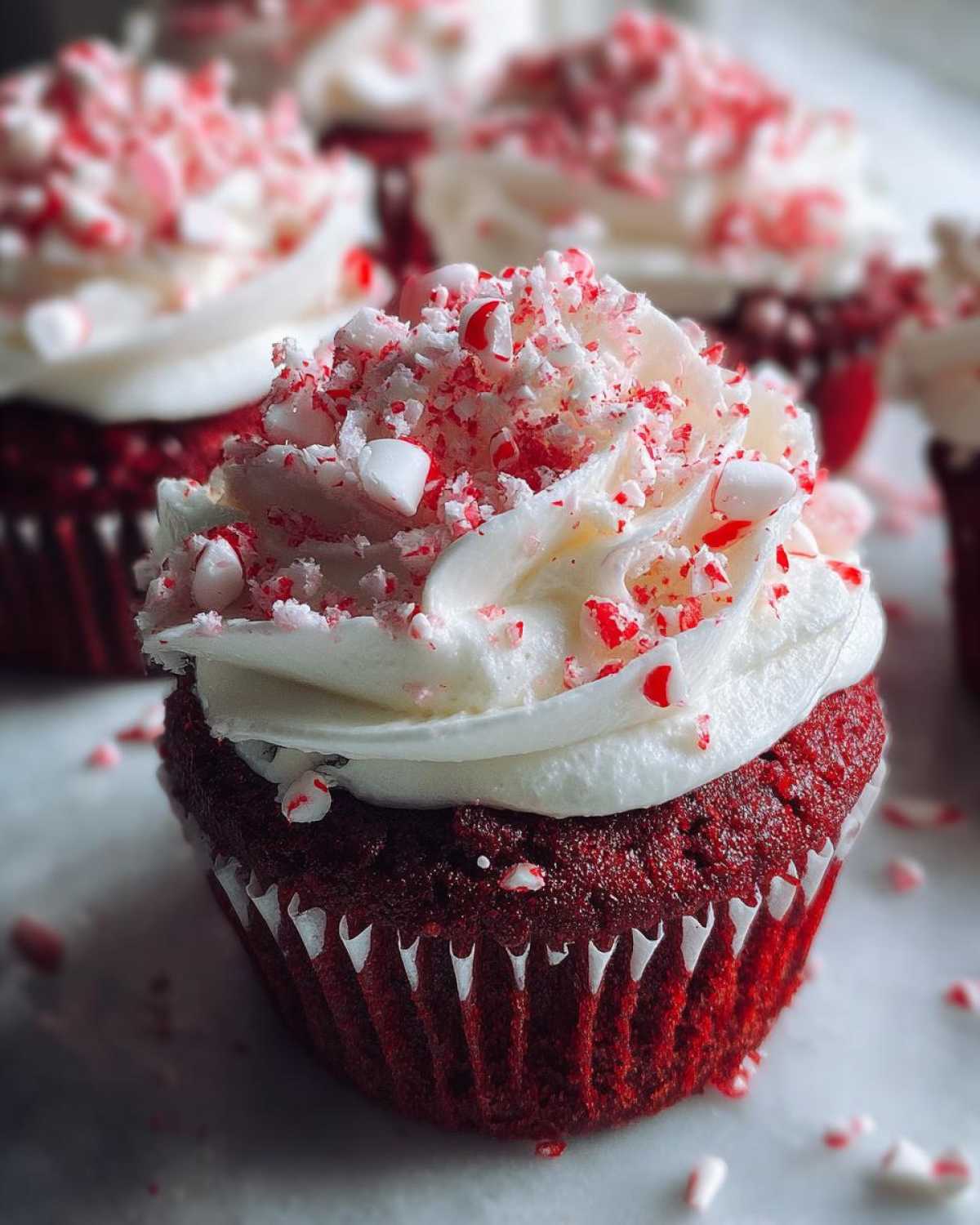 Red Velvet Peppermint Cupcakes - detail 4