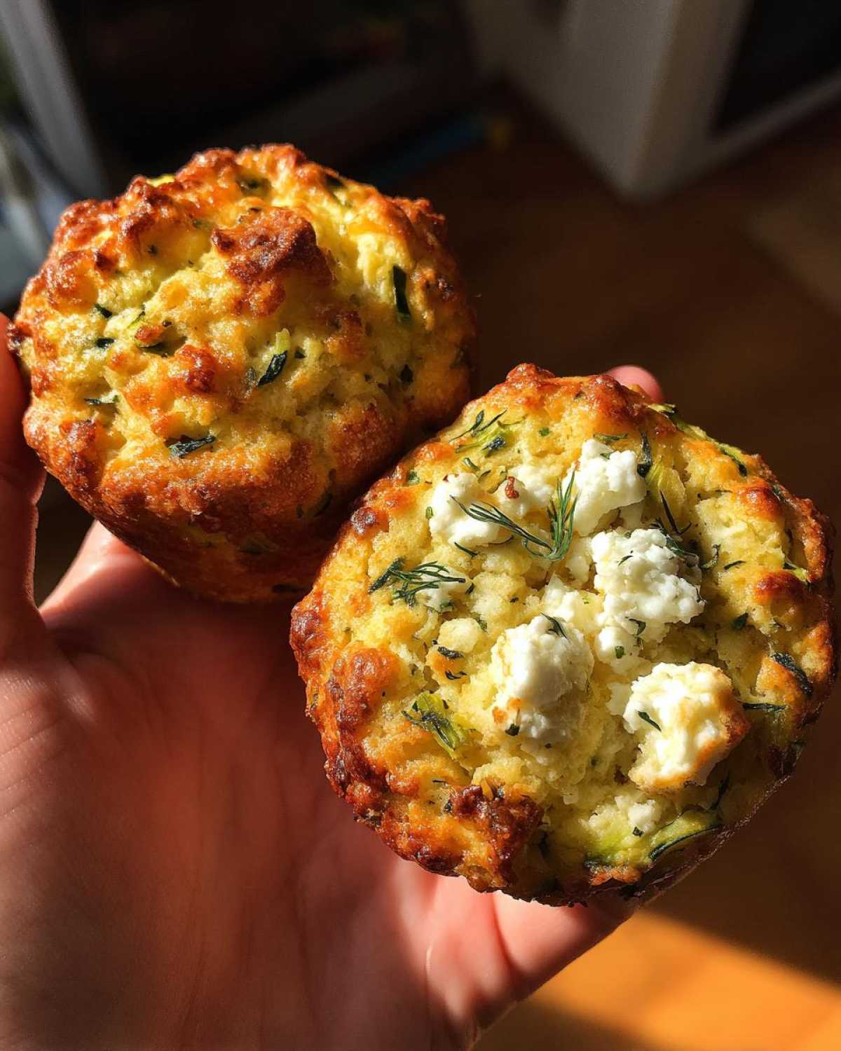 Savory zucchini cheese muffins - detail 2