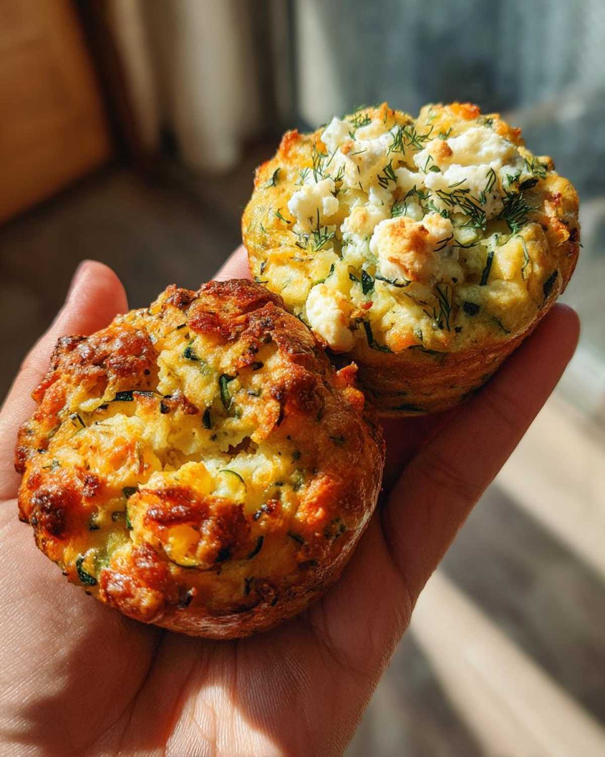 Savory zucchini cheese muffins - detail 3
