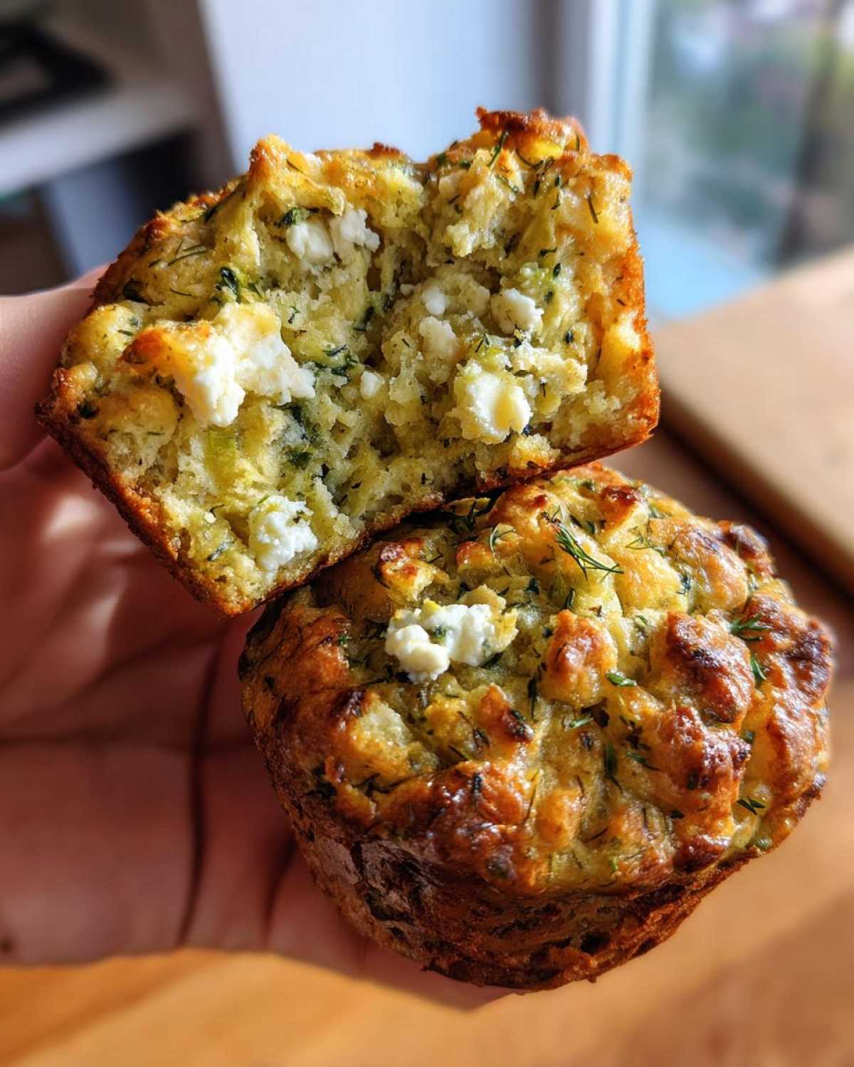 Savory zucchini cheese muffins - detail 4