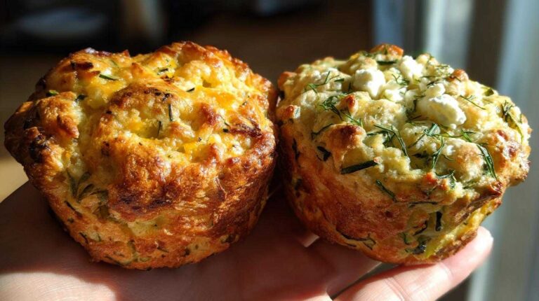 Savory zucchini cheese muffins