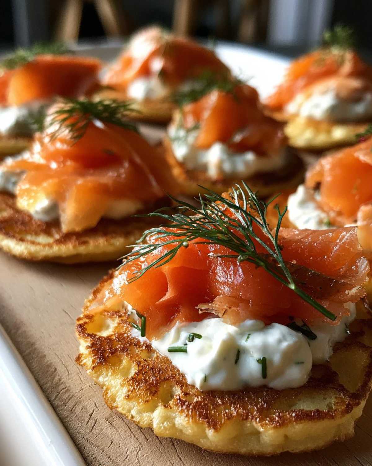 Smoked Salmon Blini with Dill Cream - detail 3