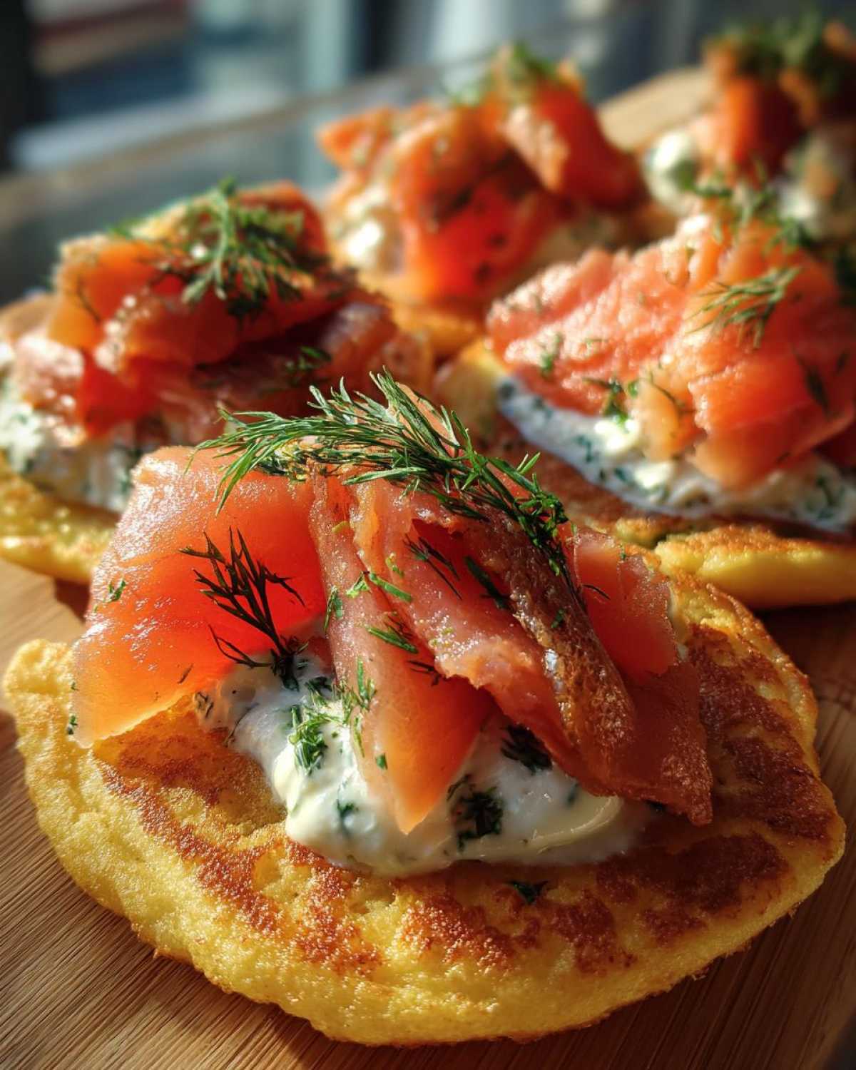 Smoked Salmon Blini with Dill Cream - detail 4
