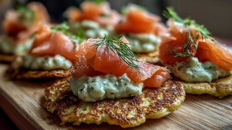 Smoked Salmon Blini with Dill Cream