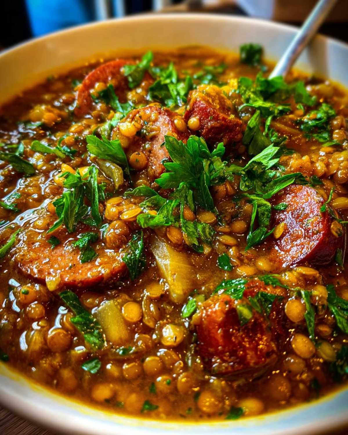 Spicy Sausage and Lentil Stew - detail 3