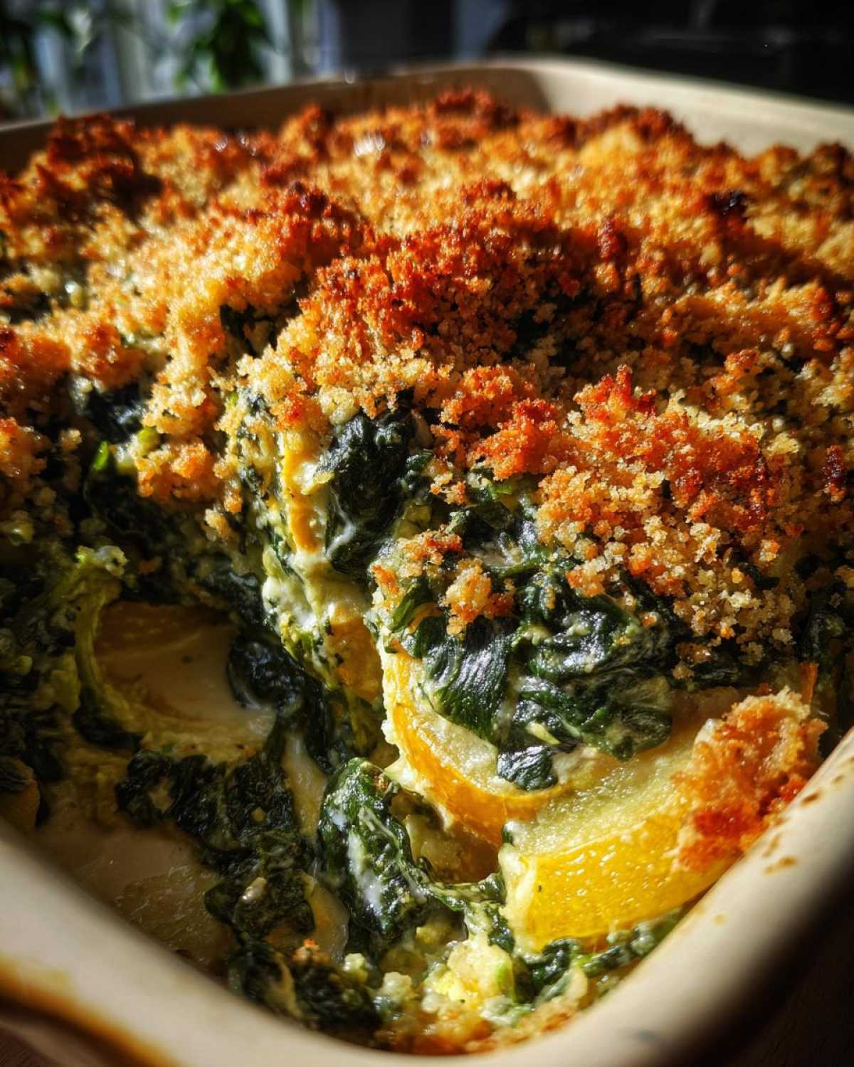 Spinach and squash casserole - detail 2
