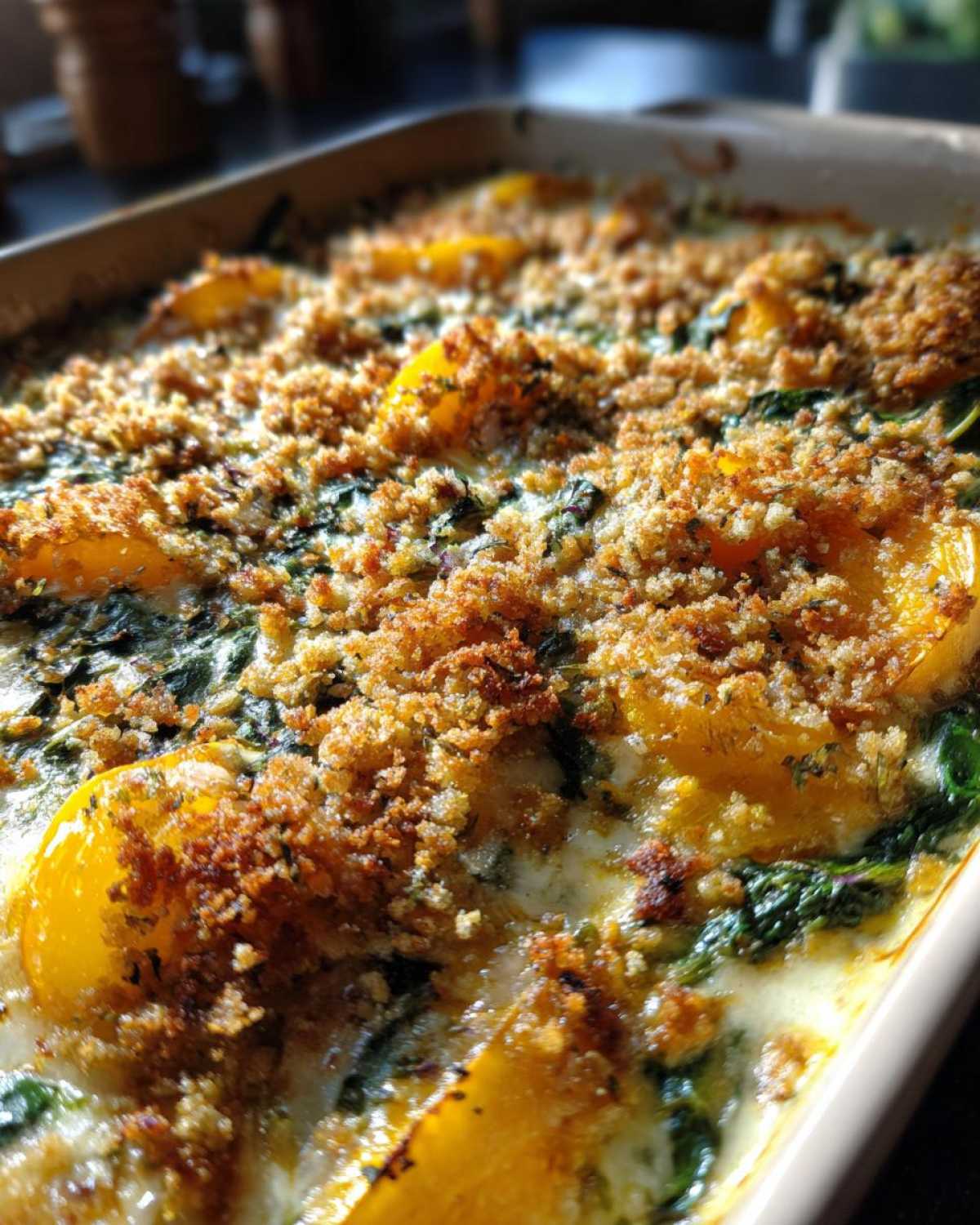 Spinach and squash casserole - detail 4