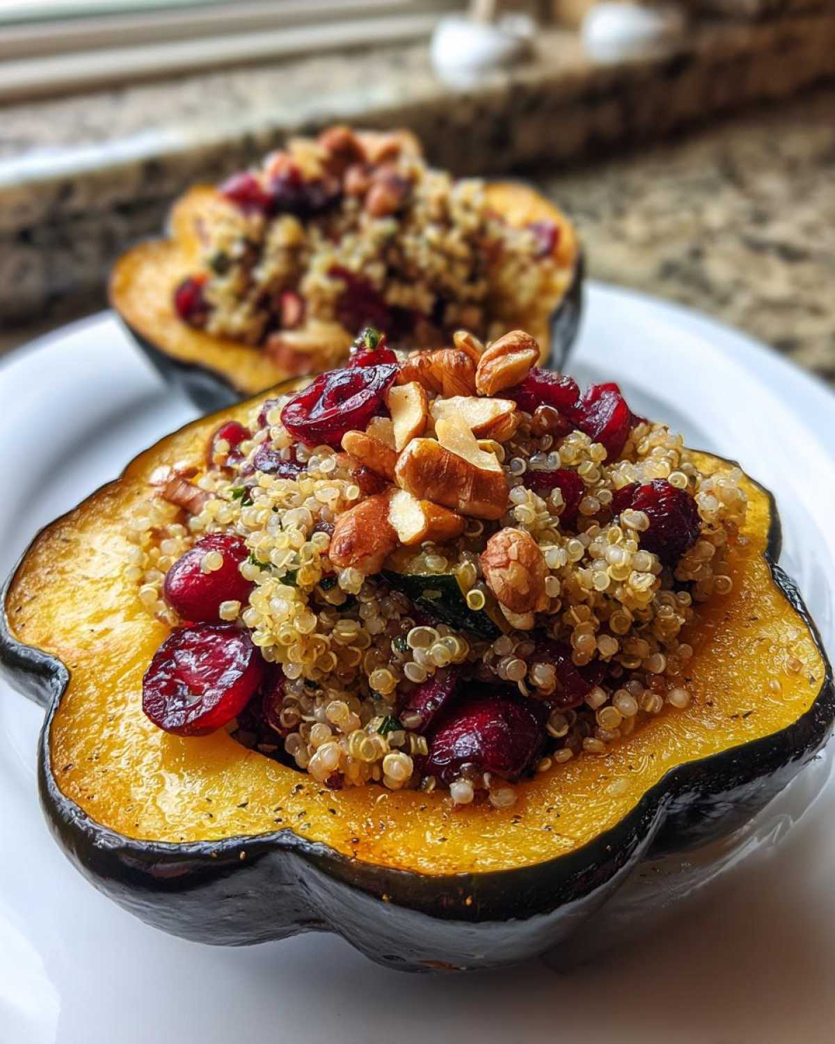 Stuffed Acorn Squash with Quinoa and Cranberries - detail 1
