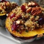 Stuffed Acorn Squash with Quinoa and Cranberries