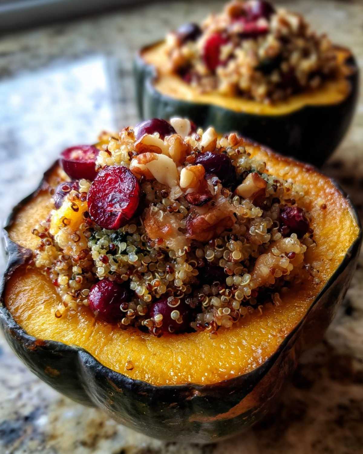 Stuffed Acorn Squash with Quinoa and Cranberries - detail 2