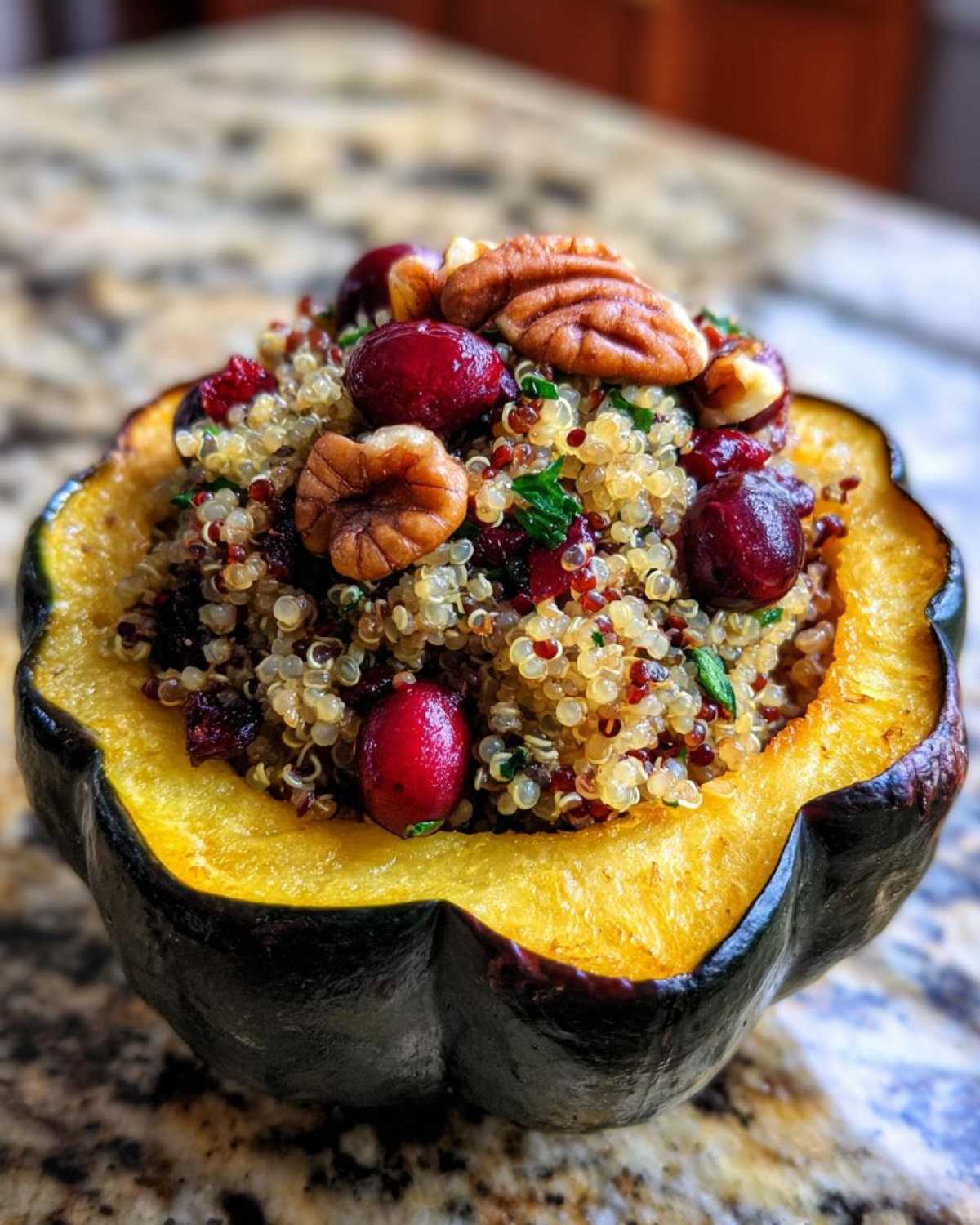 Stuffed Acorn Squash with Quinoa and Cranberries - detail 3