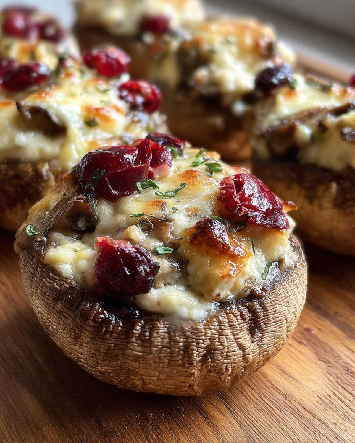 Stuffed Mushrooms with Brie and Cranberries - detail 2