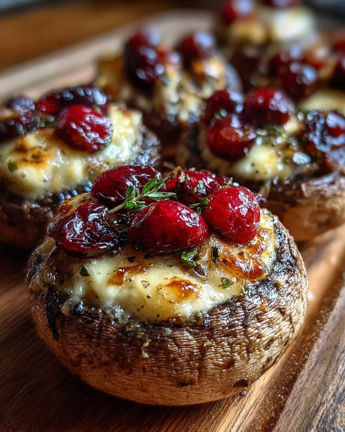 Stuffed Mushrooms with Brie and Cranberries - detail 3