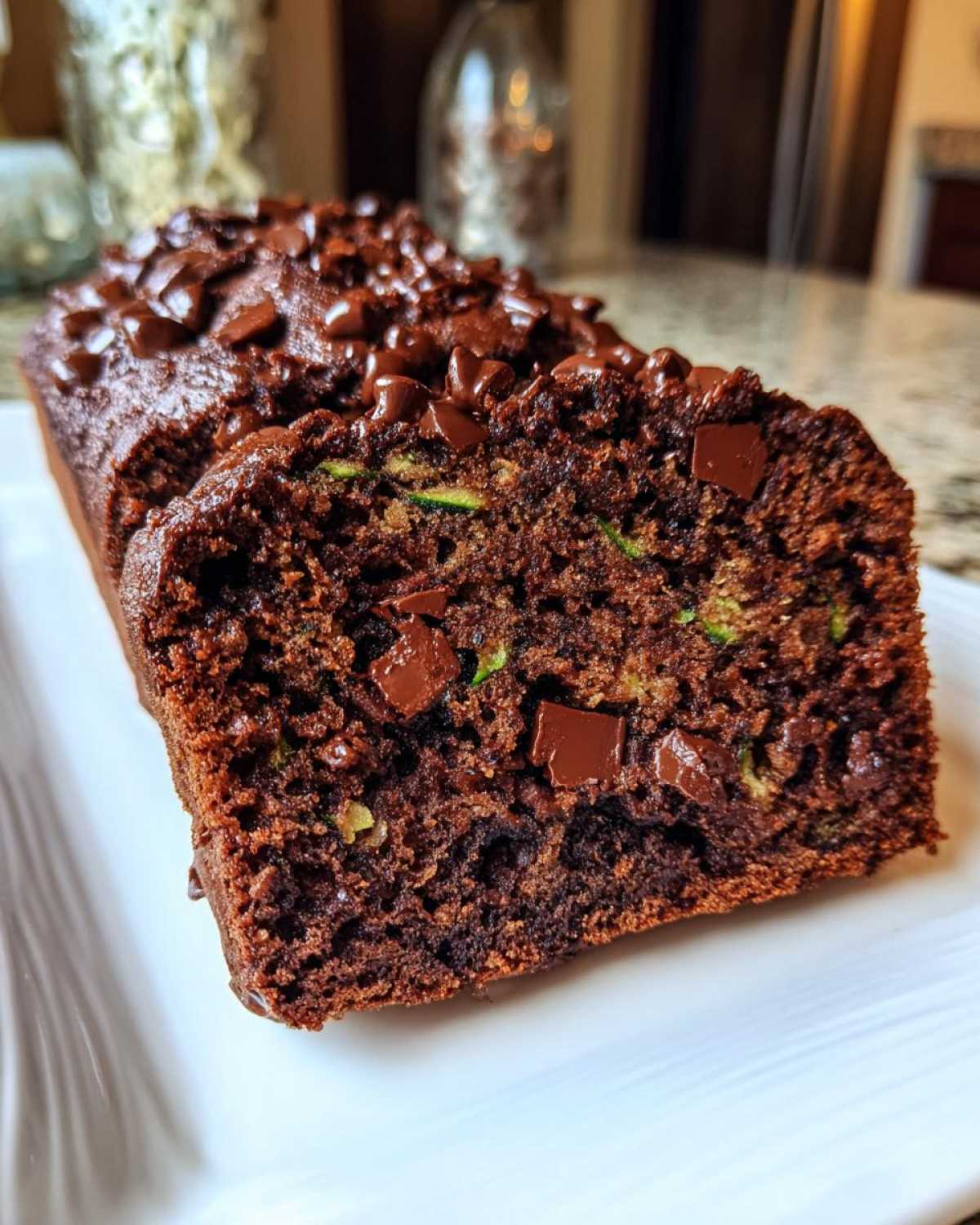 Triple Chocolate Chunk Zucchini Bread Bakery Loaf - detail 1