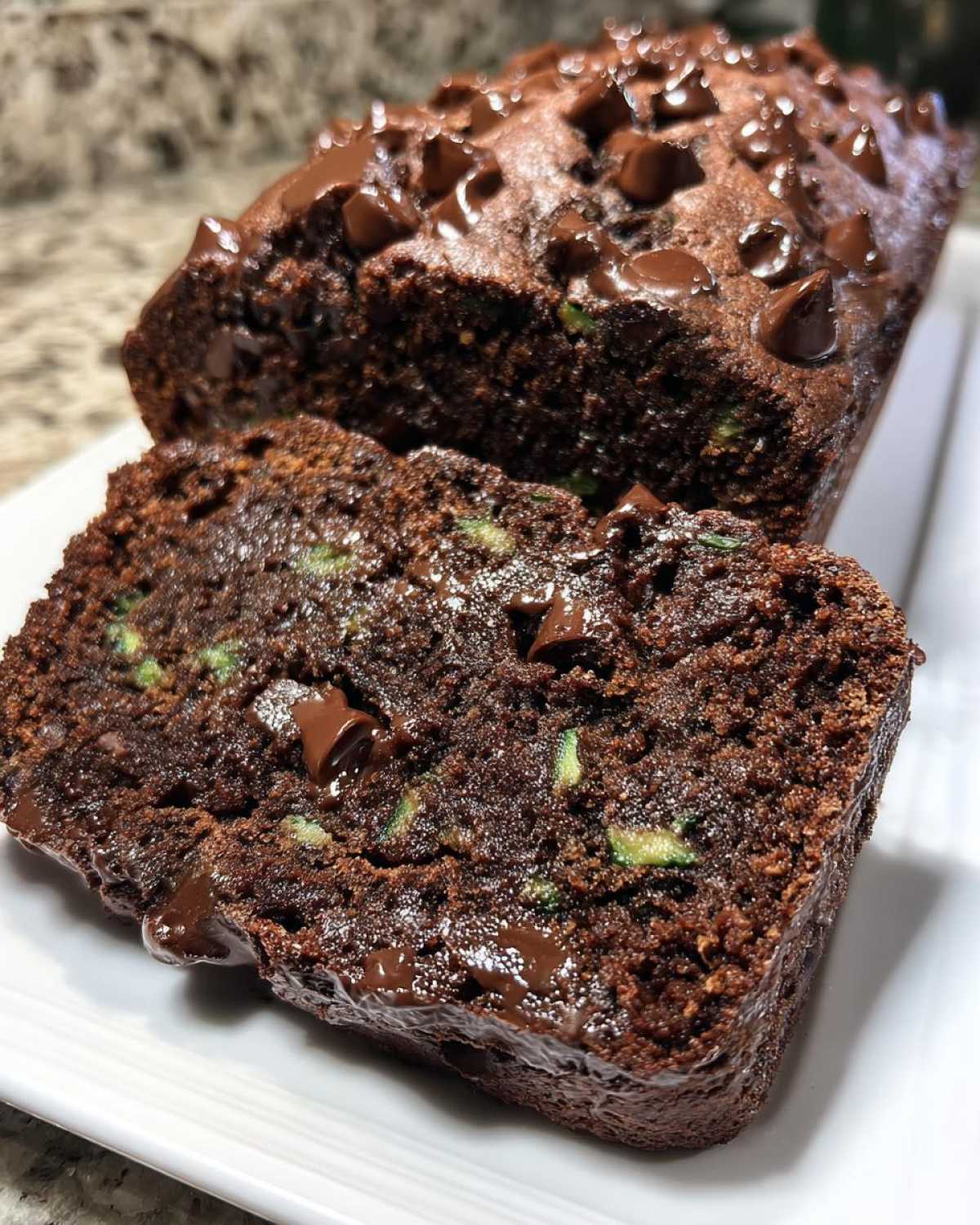 Triple Chocolate Chunk Zucchini Bread Bakery Loaf - detail 3