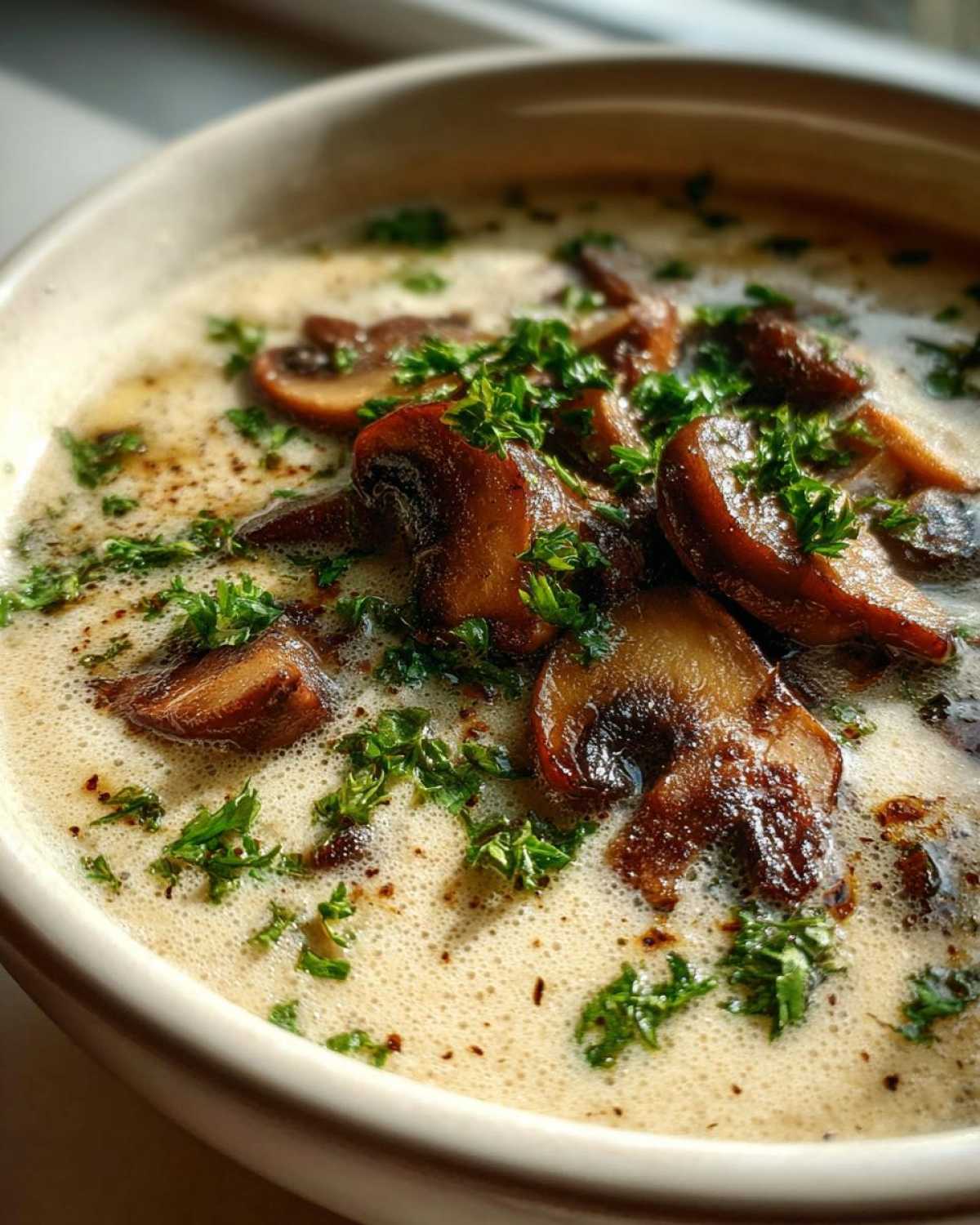 Vegan Cream of Mushroom Soup - detail 1