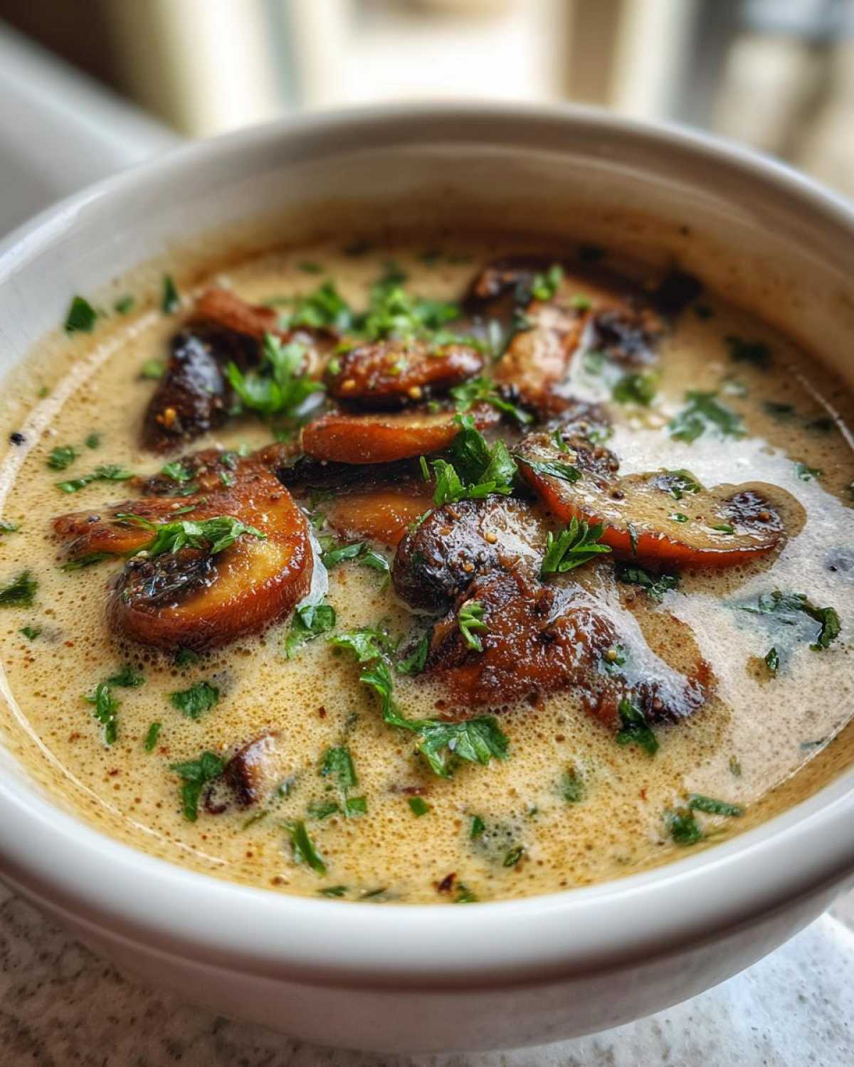 Vegan Cream of Mushroom Soup - detail 2