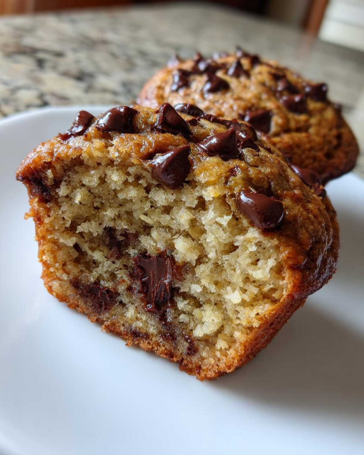 Vegan chocolate chip muffins - detail 1