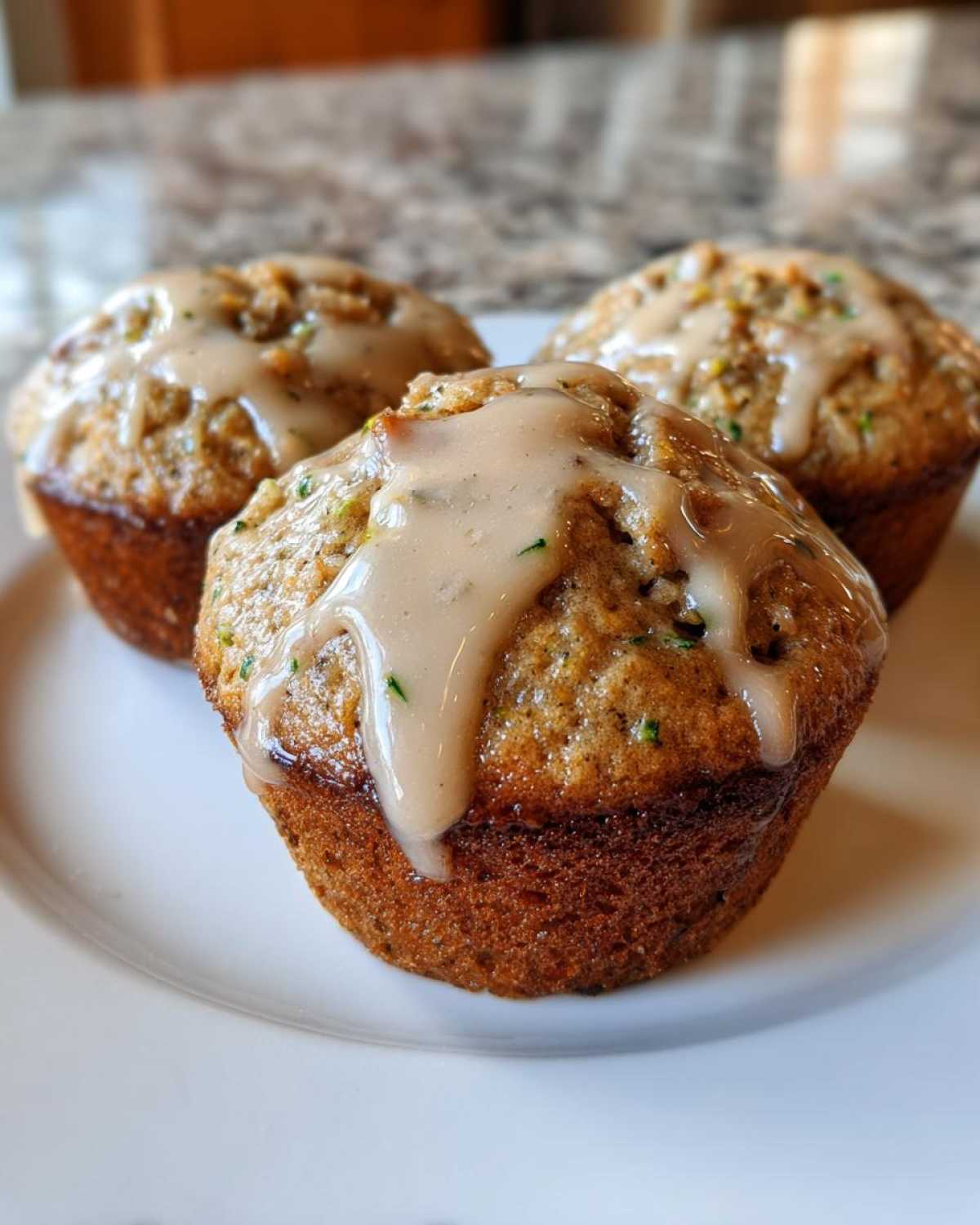 Zucchini Bread Muffins with a Cinnamon Glaze - detail 1