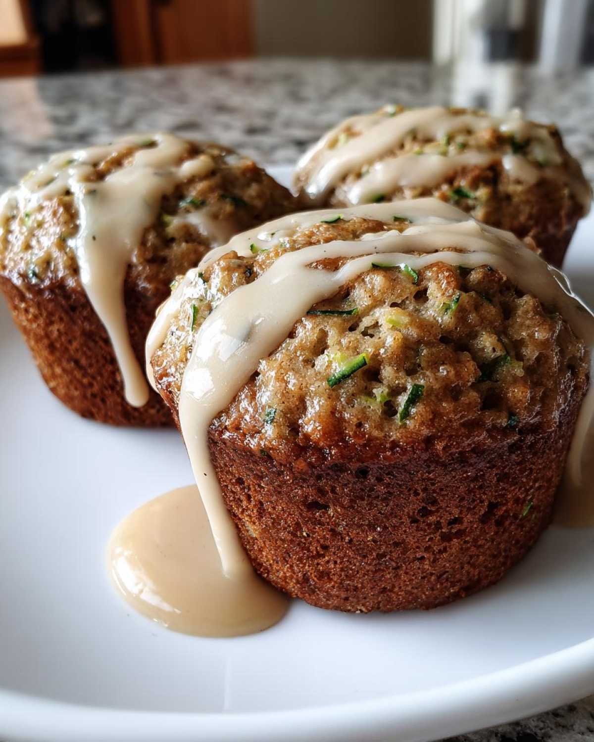 Zucchini Bread Muffins with a Cinnamon Glaze - detail 2