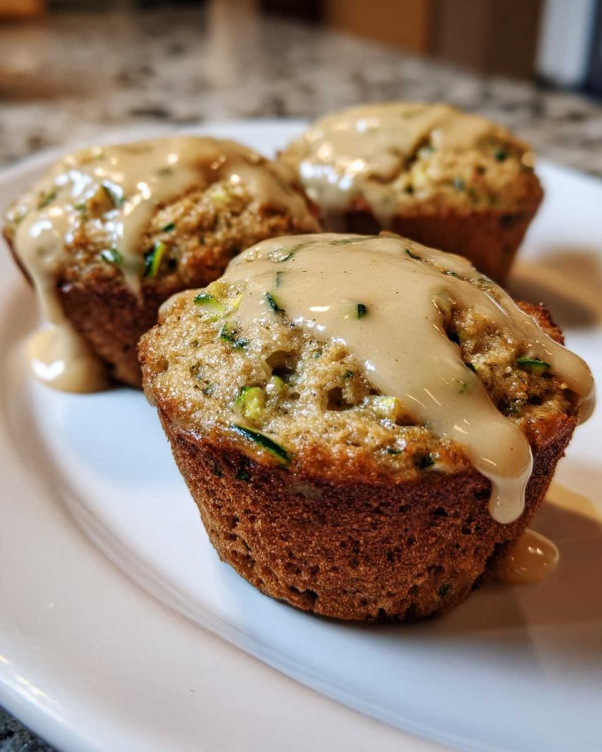Zucchini Bread Muffins with a Cinnamon Glaze - detail 3