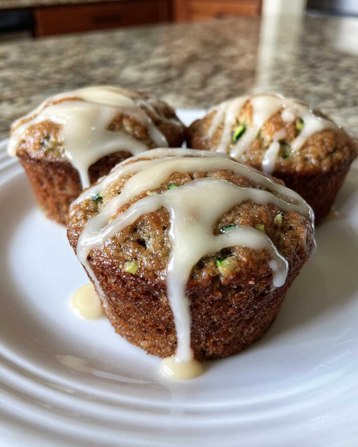 Zucchini Bread Muffins with a Cinnamon Glaze - detail 4