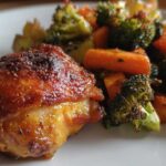 Air Fryer Crispy Chicken Thighs and Vegetables