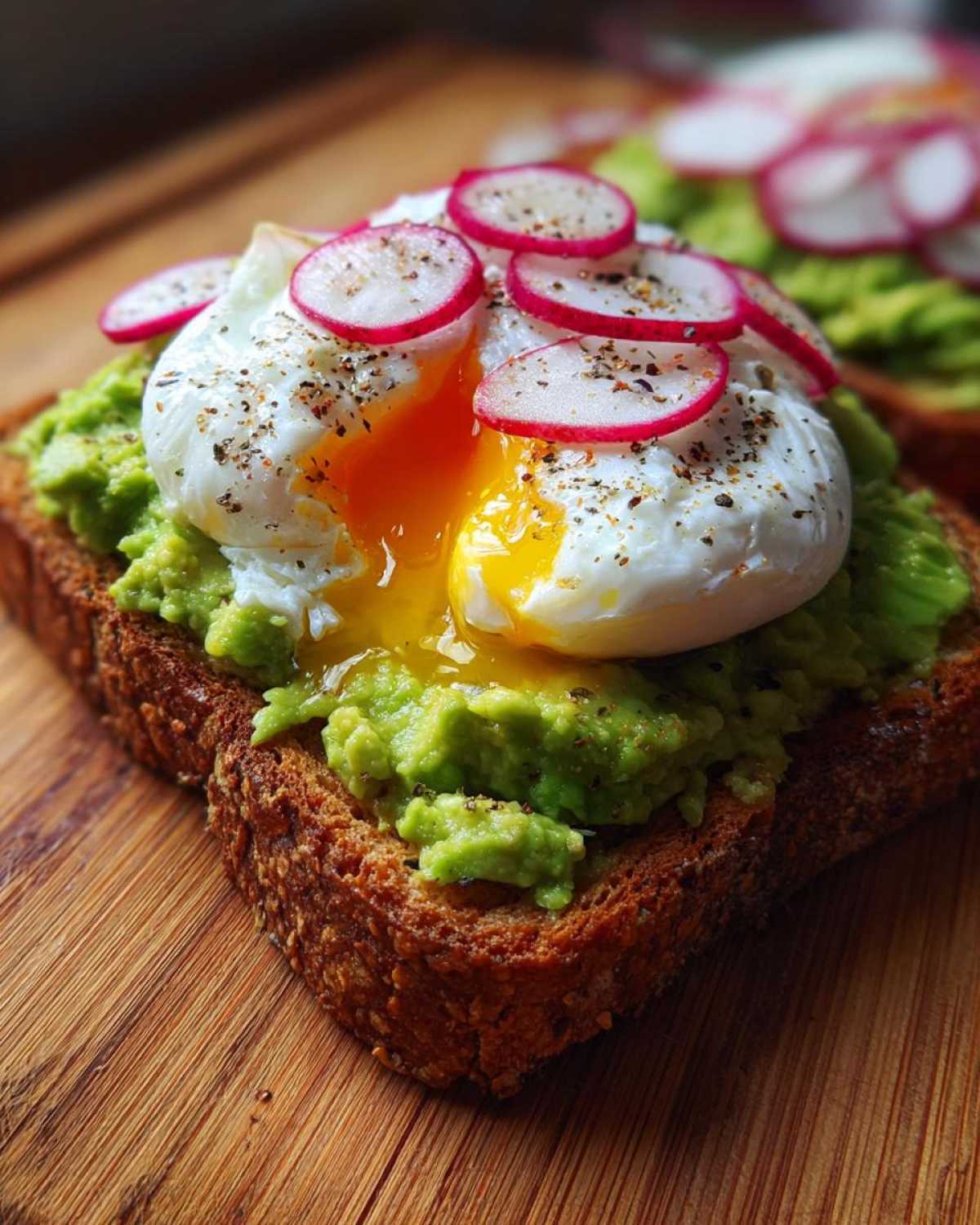 Avocado Toast with Poached Egg and Radish - detail 1
