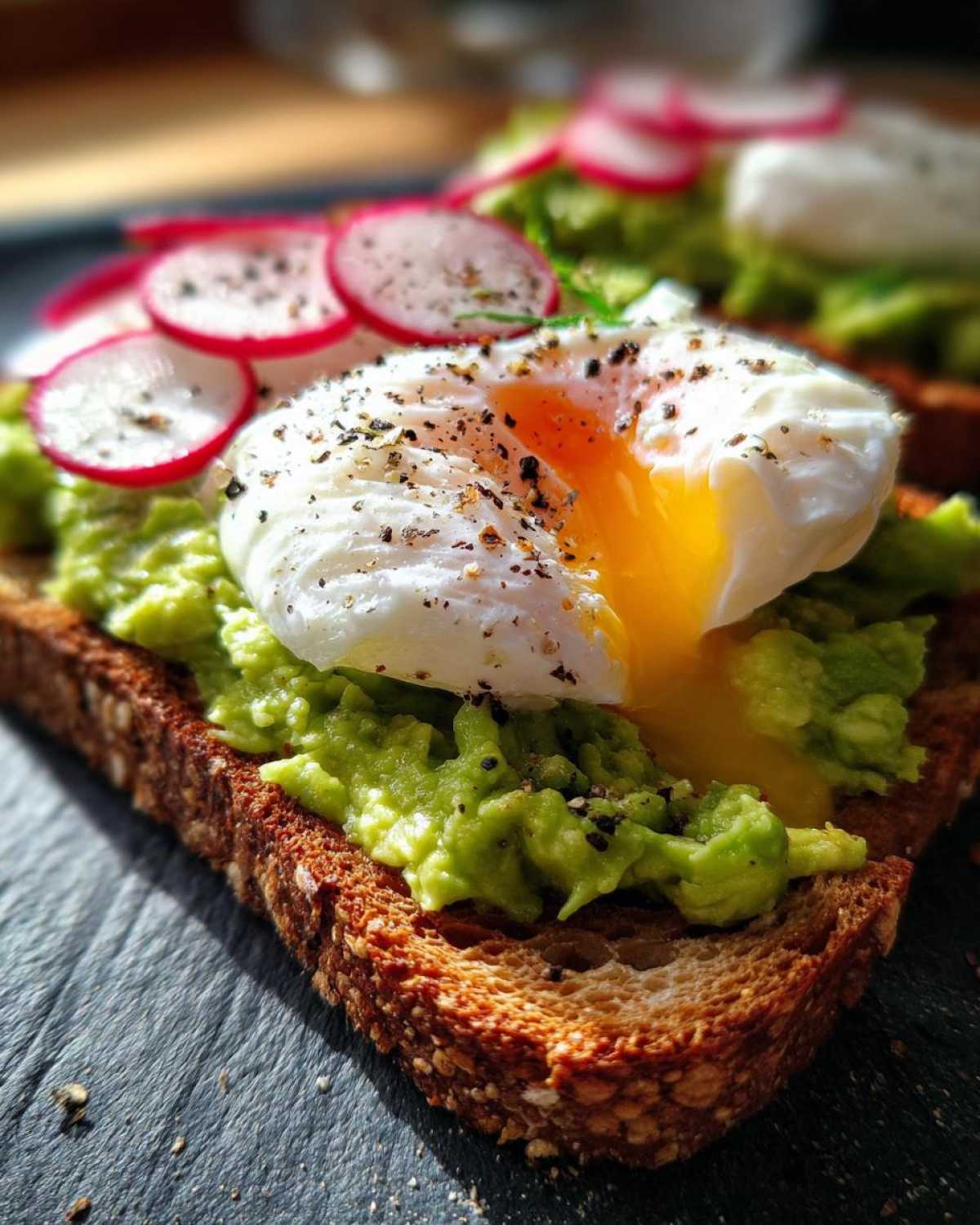 Avocado Toast with Poached Egg and Radish - detail 3