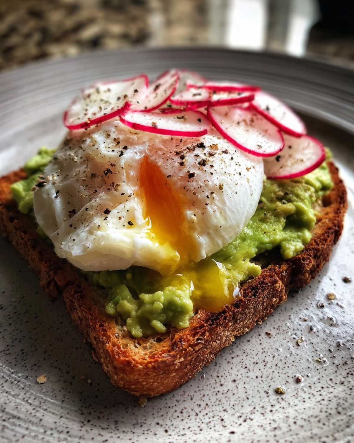 Avocado Toast with Poached Egg and Radish - detail 4