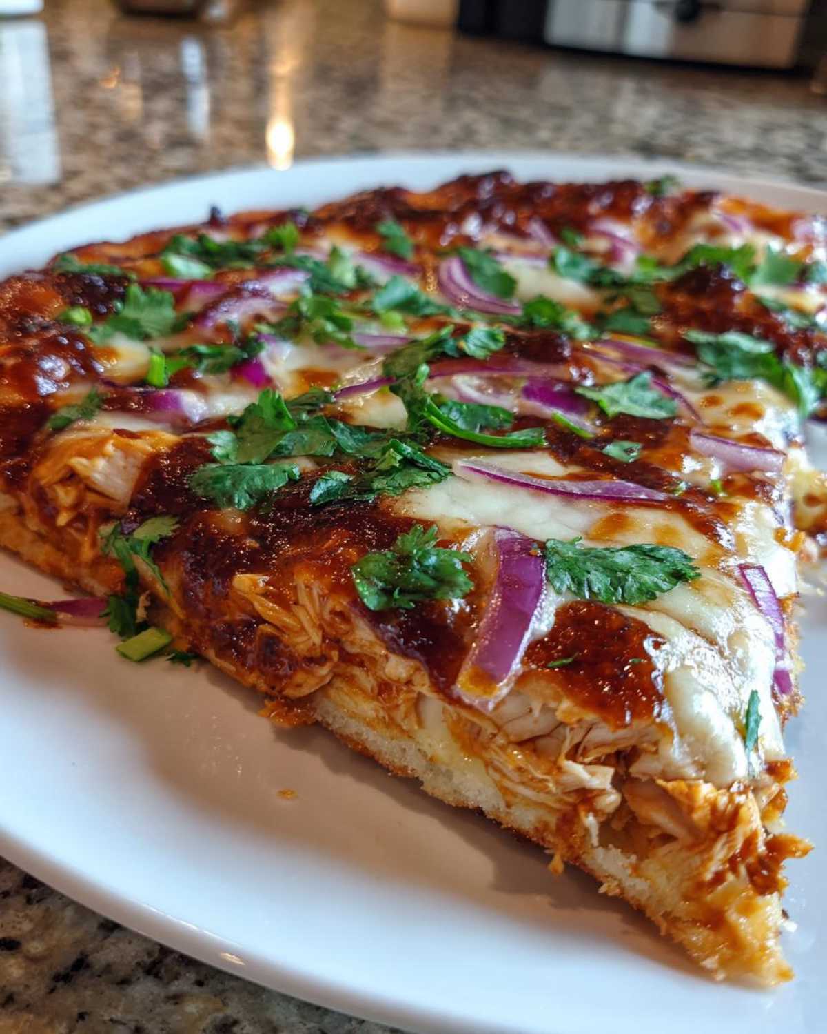 BBQ Chicken Pizza with Red Onions and Cilantro - detail 1