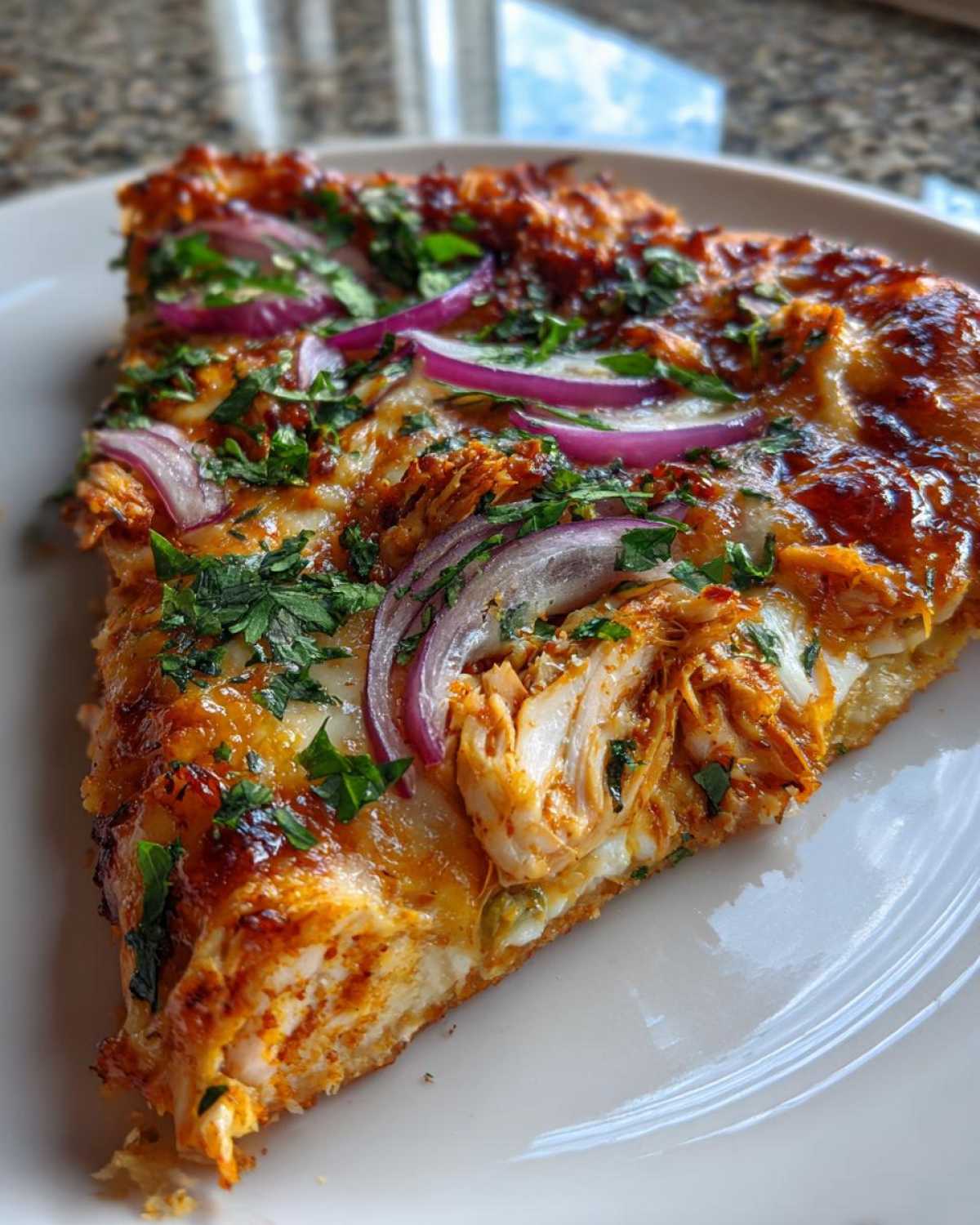 BBQ Chicken Pizza with Red Onions and Cilantro - detail 2