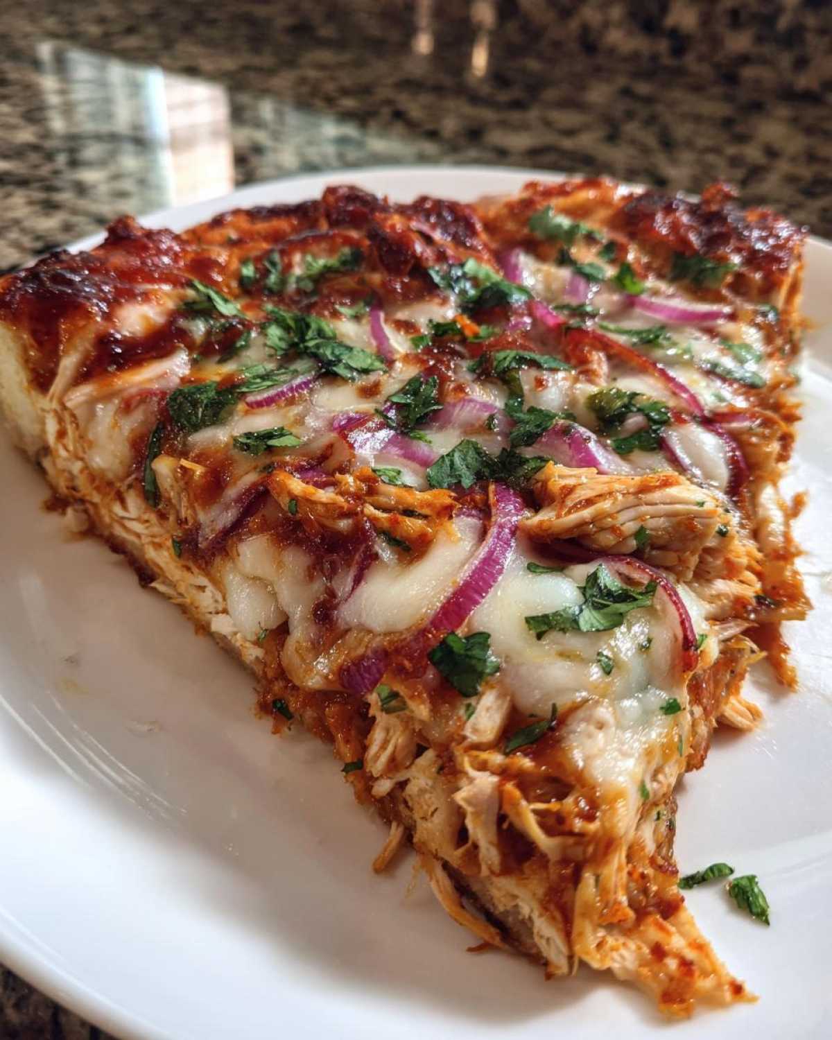 BBQ Chicken Pizza with Red Onions and Cilantro - detail 3