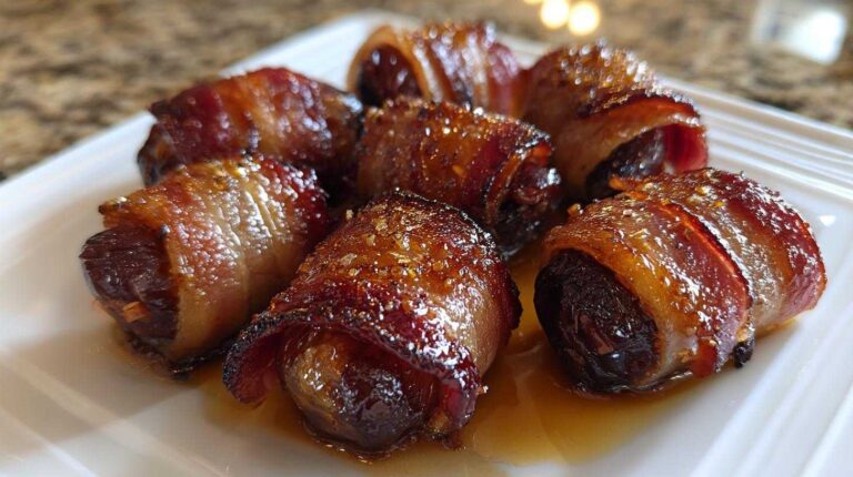 Bacon-Wrapped Whiskey-Glazed Dates