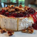 Baked Brie with Cranberry Preserves