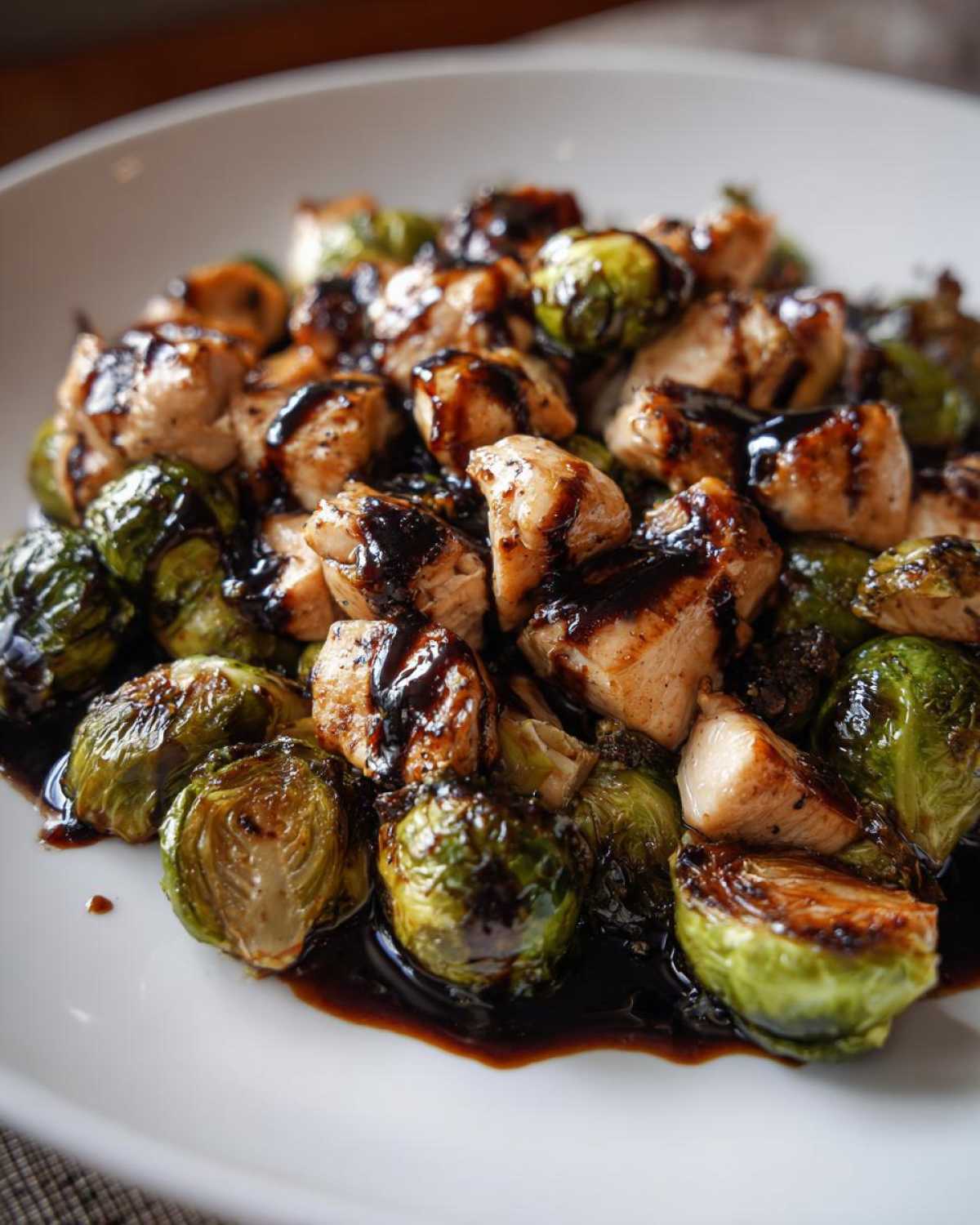 Balsamic Roasted Brussels Sprouts and Chicken Tray Bake - detail 3