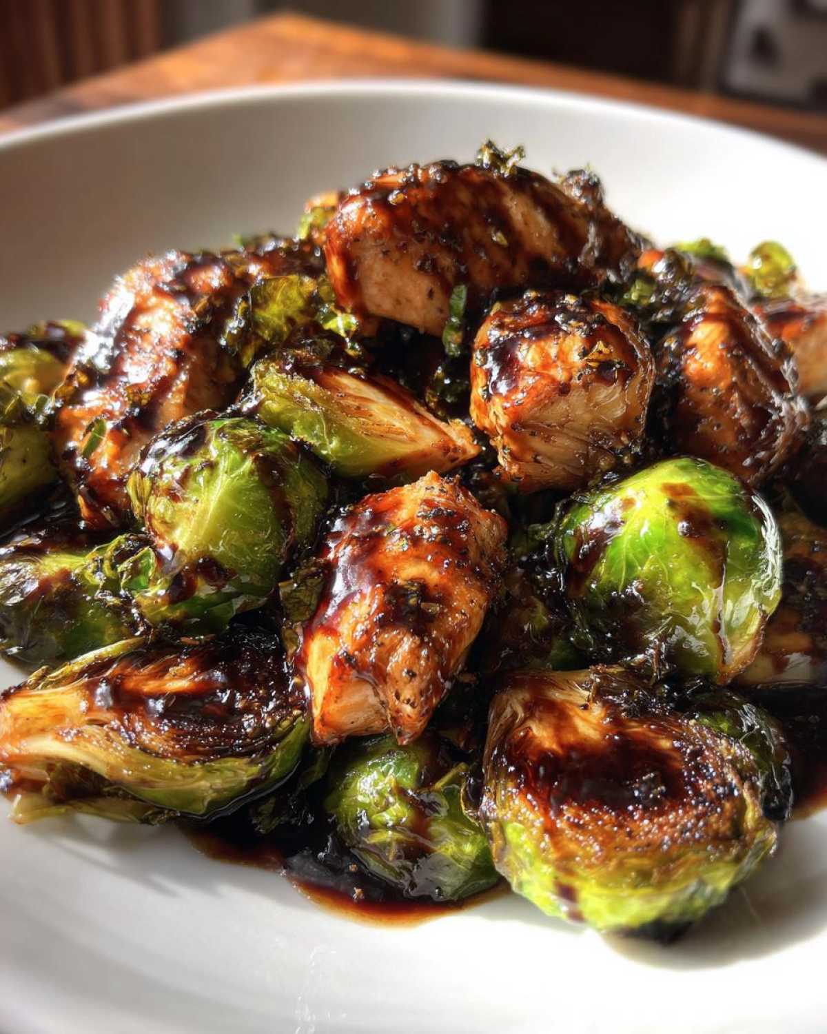Balsamic Roasted Brussels Sprouts and Chicken Tray Bake - detail 4