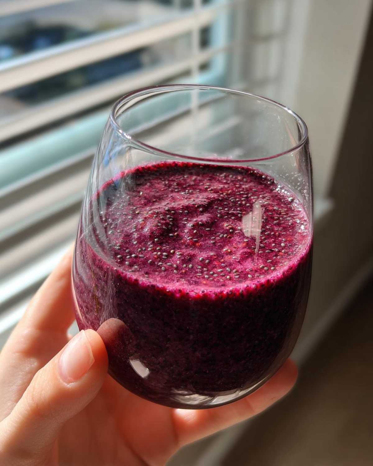 Berry Spinach Smoothie with Chia Seeds - detail 1