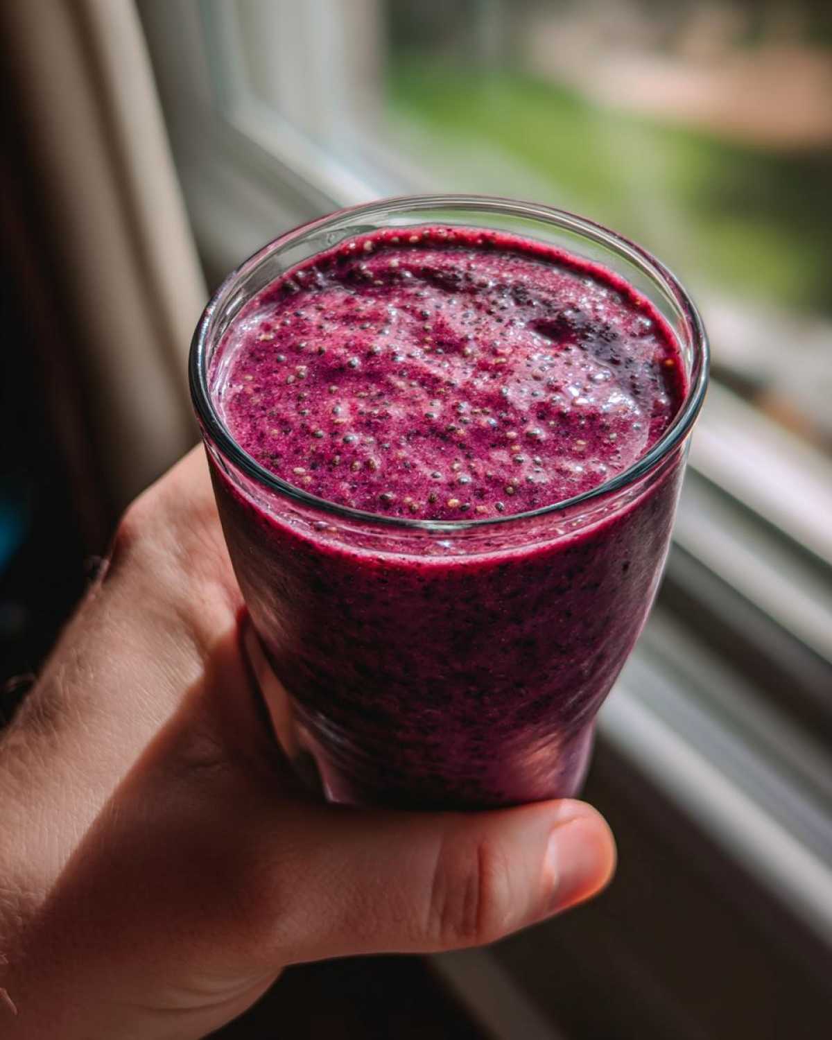 Berry Spinach Smoothie with Chia Seeds - detail 4