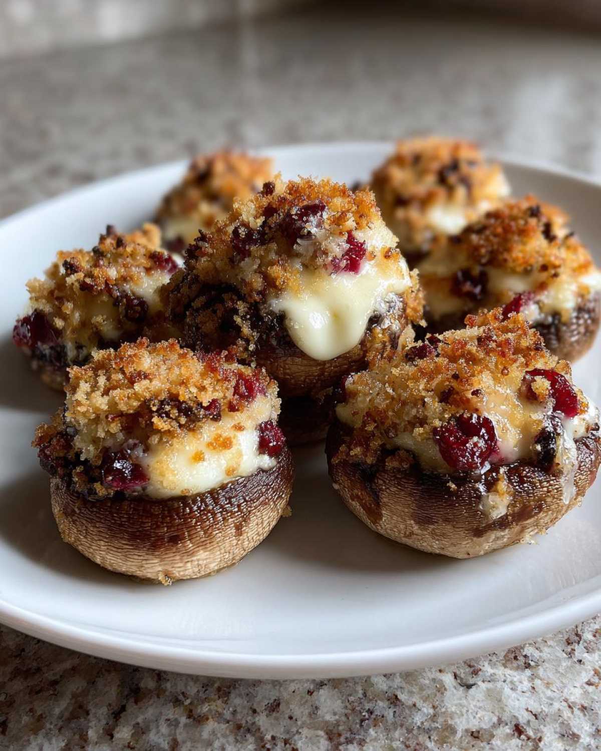 Brie and Cranberry Stuffed Mushrooms - detail 3