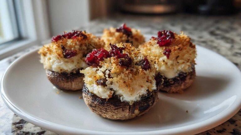 Brie and Cranberry Stuffed Mushrooms